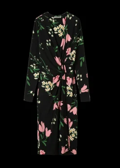 Vanilia Crepe Jurk Met Drapering<Vrouw Jurken