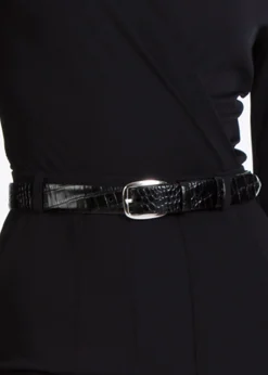 Vanilia Croco Riem Met Zilveren Gesp<Vrouw Accessoires