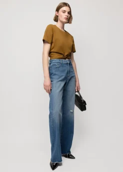 Vanilia Cropped Shirt Met Knoopdetail<Vrouw Tops