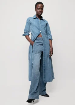 Vanilia Denim Midi Jurk<Vrouw Jurken
