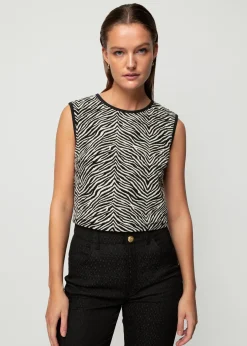Vanilia Jacquard Zebra Top<Vrouw Tops