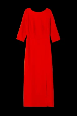 Vanilia Punto Midi Jurk Met Split<Vrouw Jurken