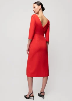 Vanilia Punto Midi Jurk Met Split<Vrouw Jurken