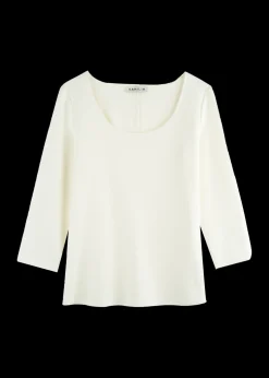Vanilia Rib Top Met 3/4 Mouw<Vrouw Tops