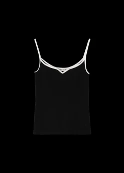 Vanilia Rib Top Met Hartvormige Hals<Vrouw Basics