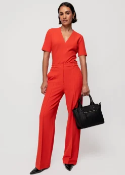 Vanilia Rib Top Met V-Hals<Vrouw Tops