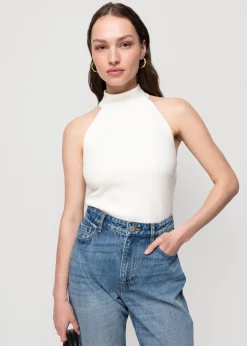 Vanilia Struc Haltertop<Vrouw Basics