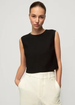 Vanilia Struc Top Mouwloos<Vrouw Basics