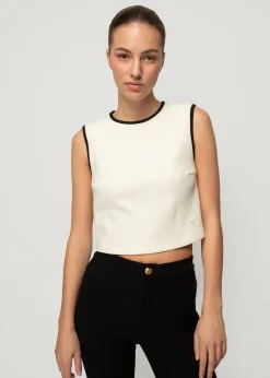 Vanilia Struc Top Mouwloos<Vrouw Basics