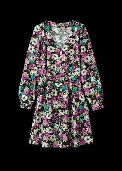 Vanilia Viscose Jurk Met Bloemen<Vrouw Jurken