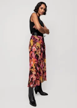 Vanilia Viscose Midi Rok Met Print<Vrouw Rokken