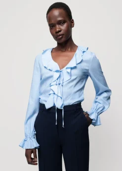Vanilia Viscose Ruffle Blouse<Vrouw Blouses