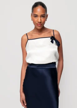 Vanilia Viscose Top Met Strik<Vrouw Tops